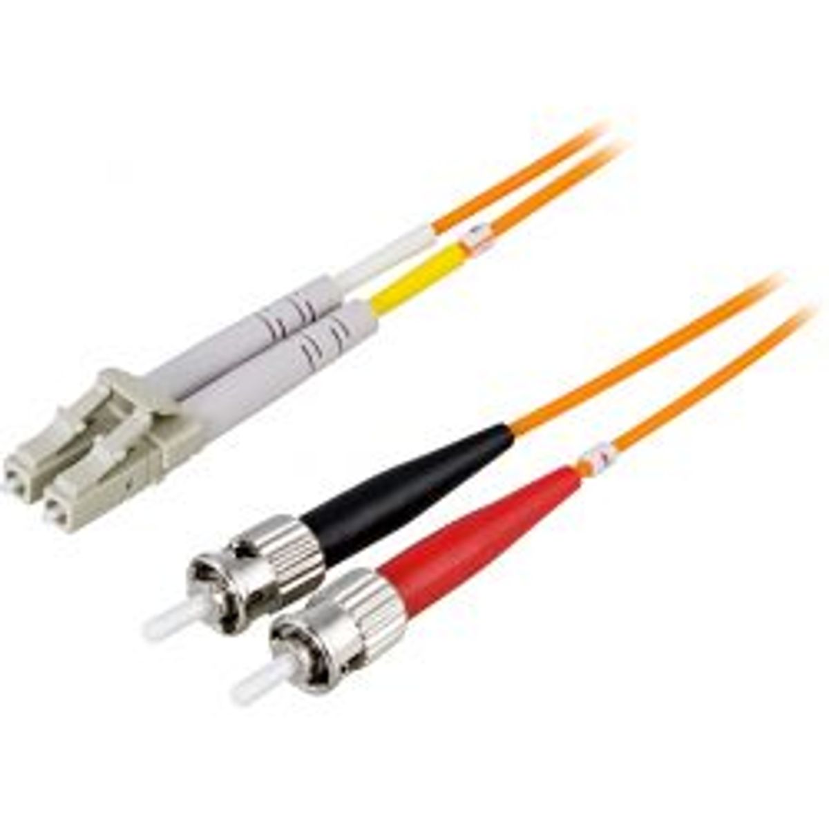 Deltaco Om1 Fiber Cable, Lc - St, Duplex, Upc, 62,5/125, 10m, Orange