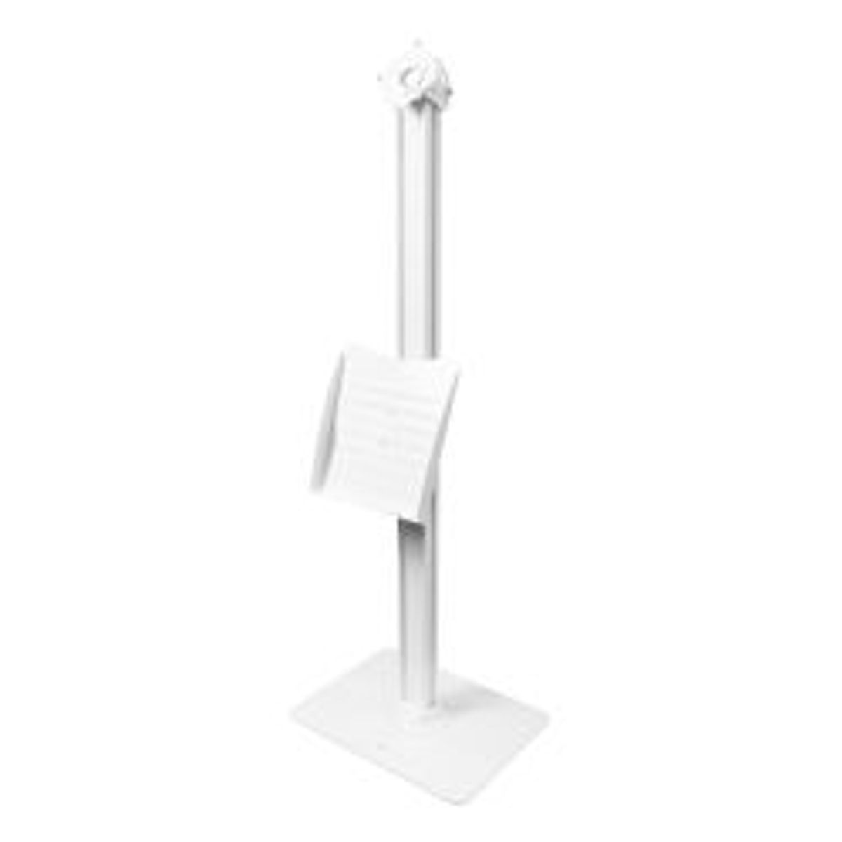 Deltaco Office Floor Stand With Brochure Holder For Tablets, White