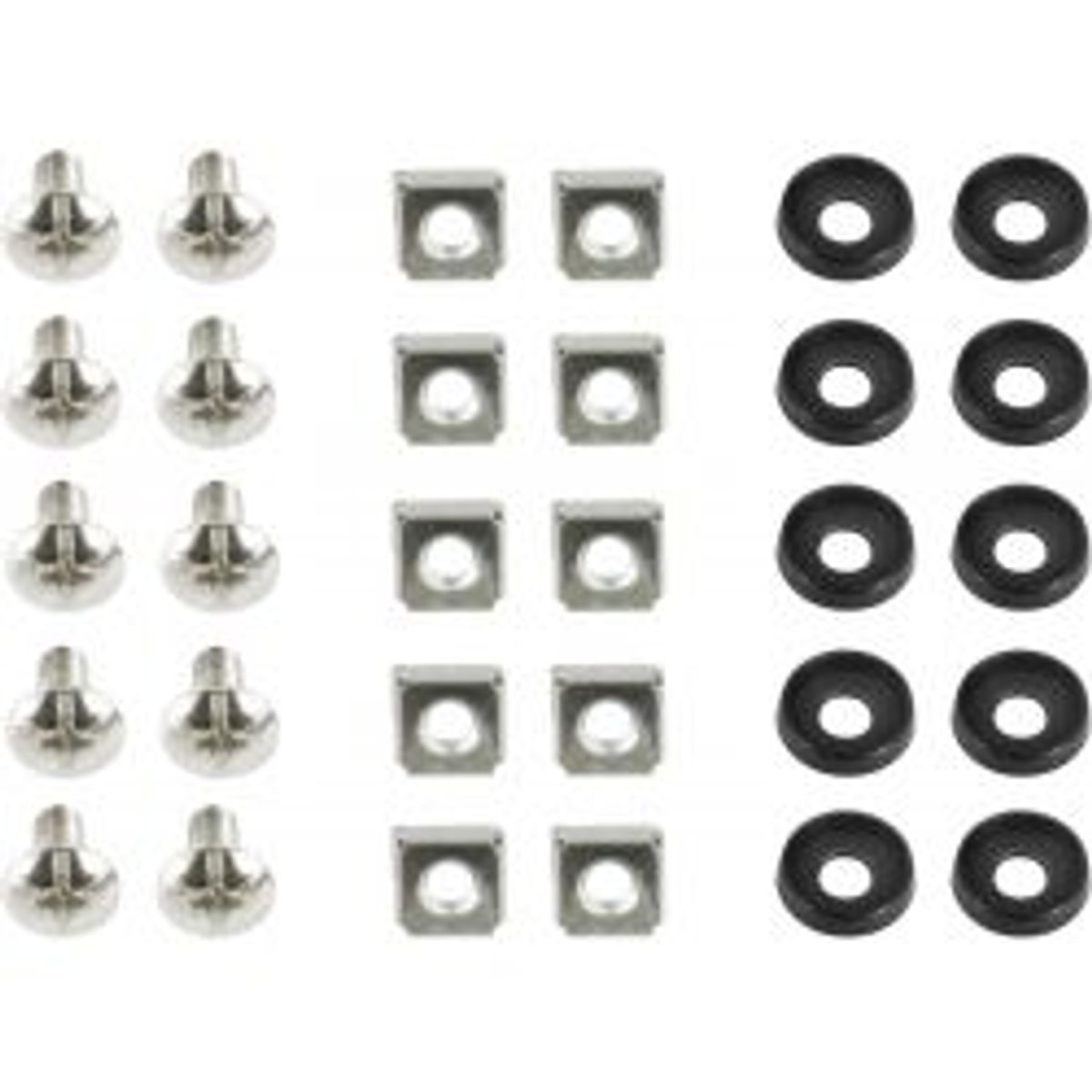 Deltaco M6 Screw Set Star Groove Washers + Screws + Nuts 10pack - Værktøj