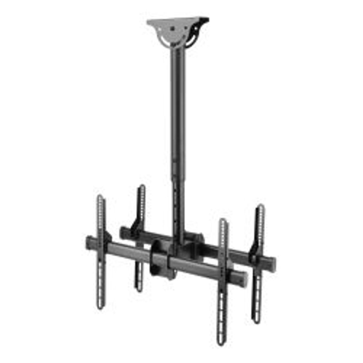 Deltaco Telescopic Ceiling Mount For 2x Led/lcd Screens, Black - Loftbeslag