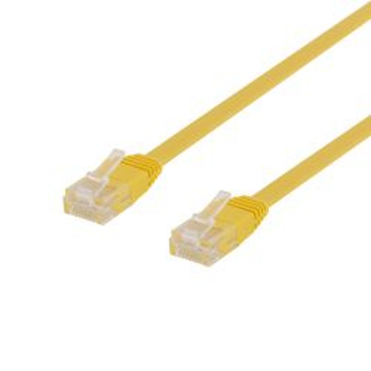 Deltaco U/utp Cat6 Patch Cable, Flat, 0.5m, 250mhz, Yellow - Ledning