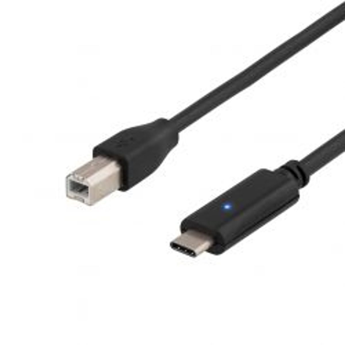 Deltaco Usb 2.0 Cable, Type C M, Type B M, 2m, Black - Ledning