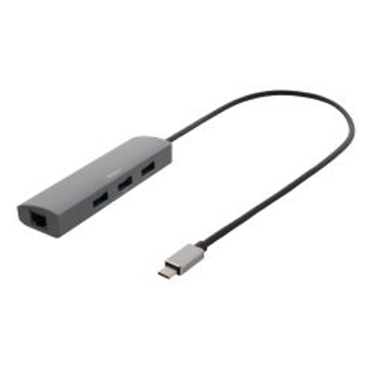 Deltaco Usb-c Hub And Network Adapter, Rj45, 3x Usb-a 5 Gbit/s