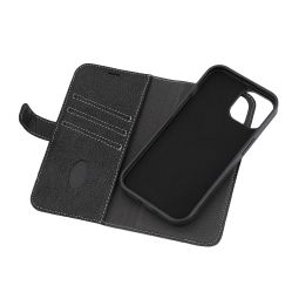 Essentials Iphone 15 Leather Mag Wallet, Detachable, Magnetic, Black