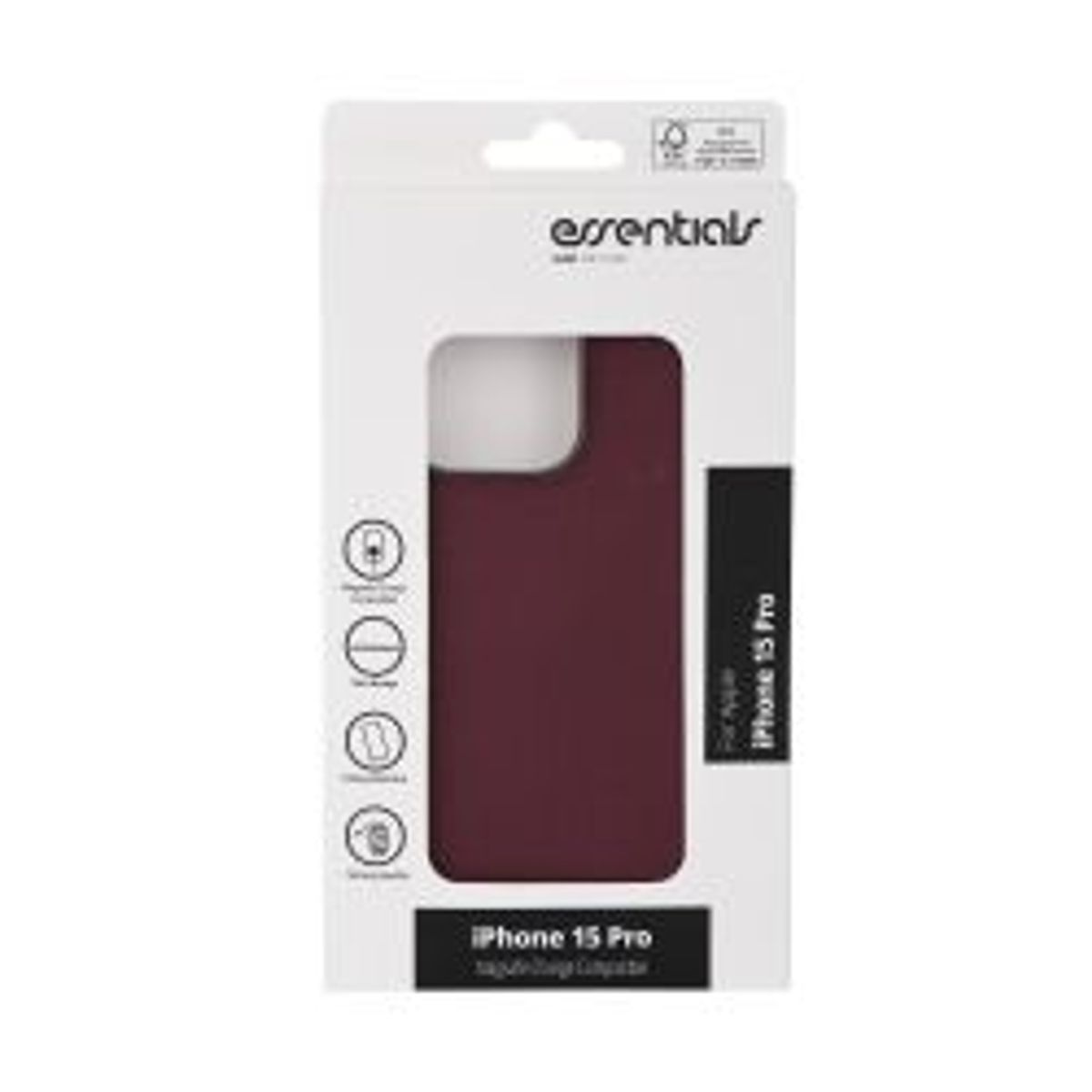 Essentials Iphone 15 Pro Mag Compatible Back Cover, Soft Surf, Mulberry