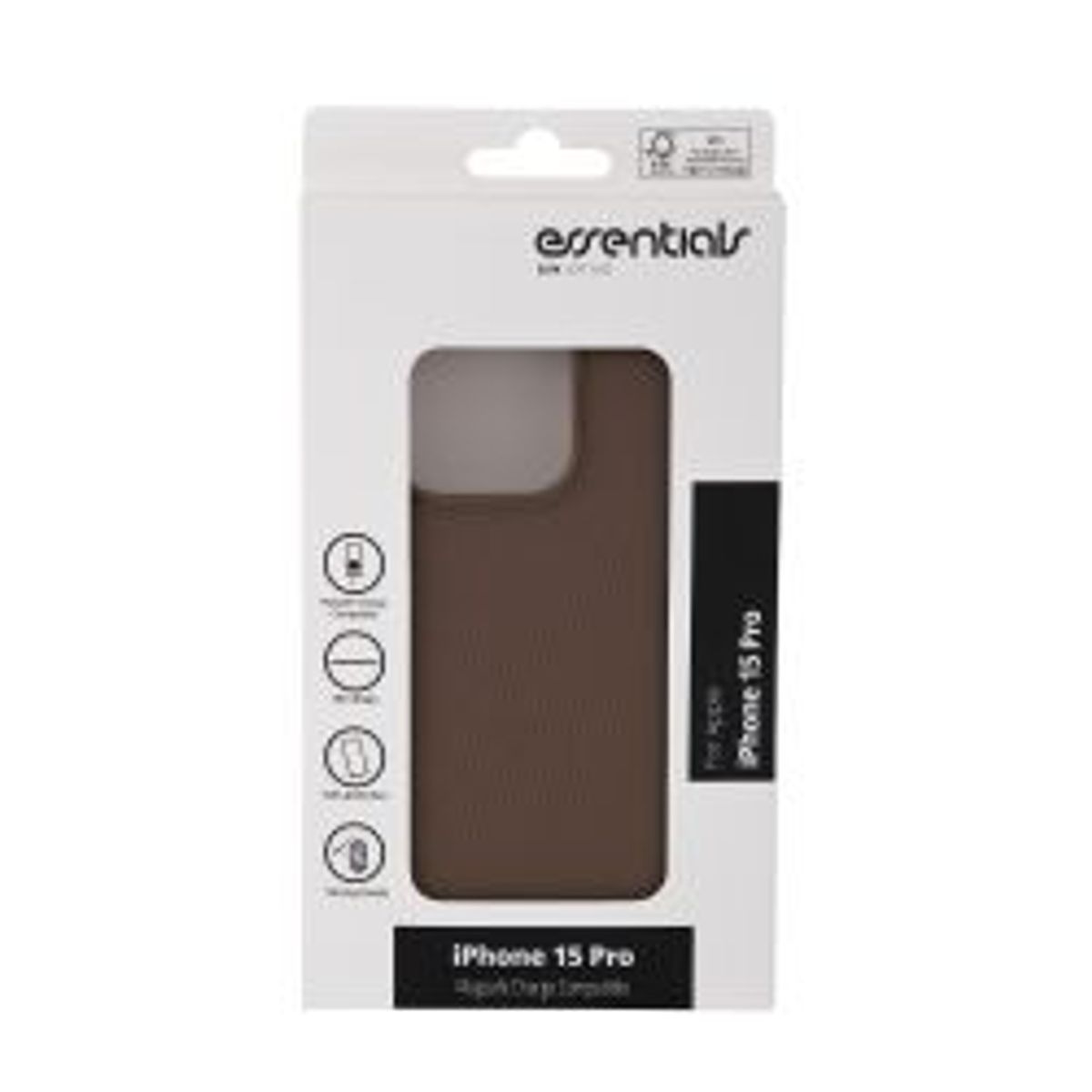 Essentials Iphone 15 Pro Mag Compatible Back Cover, Soft Surface, Taupe