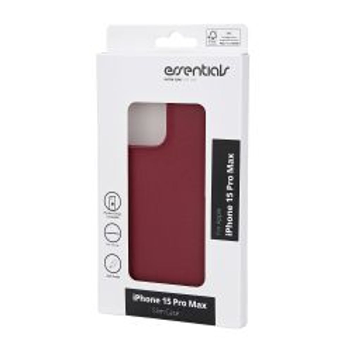 Essentials Iphone 15 Pro Max Sand Bursted Back Cover, Burgundy