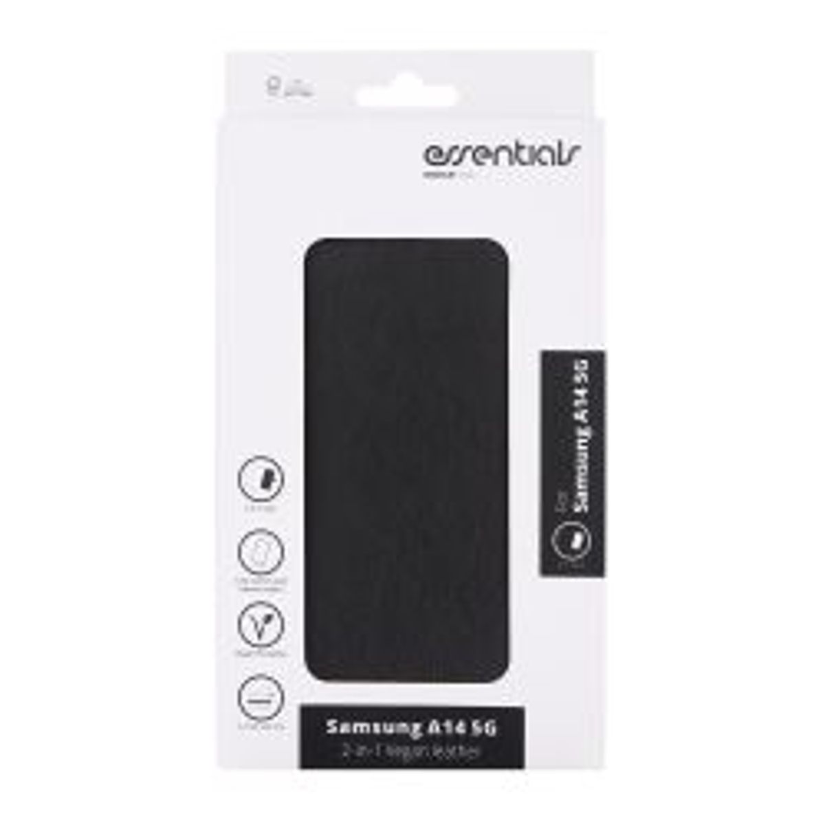 Essentials Samsung Galaxy A14 5g Pu Wallet, Detachable, Black