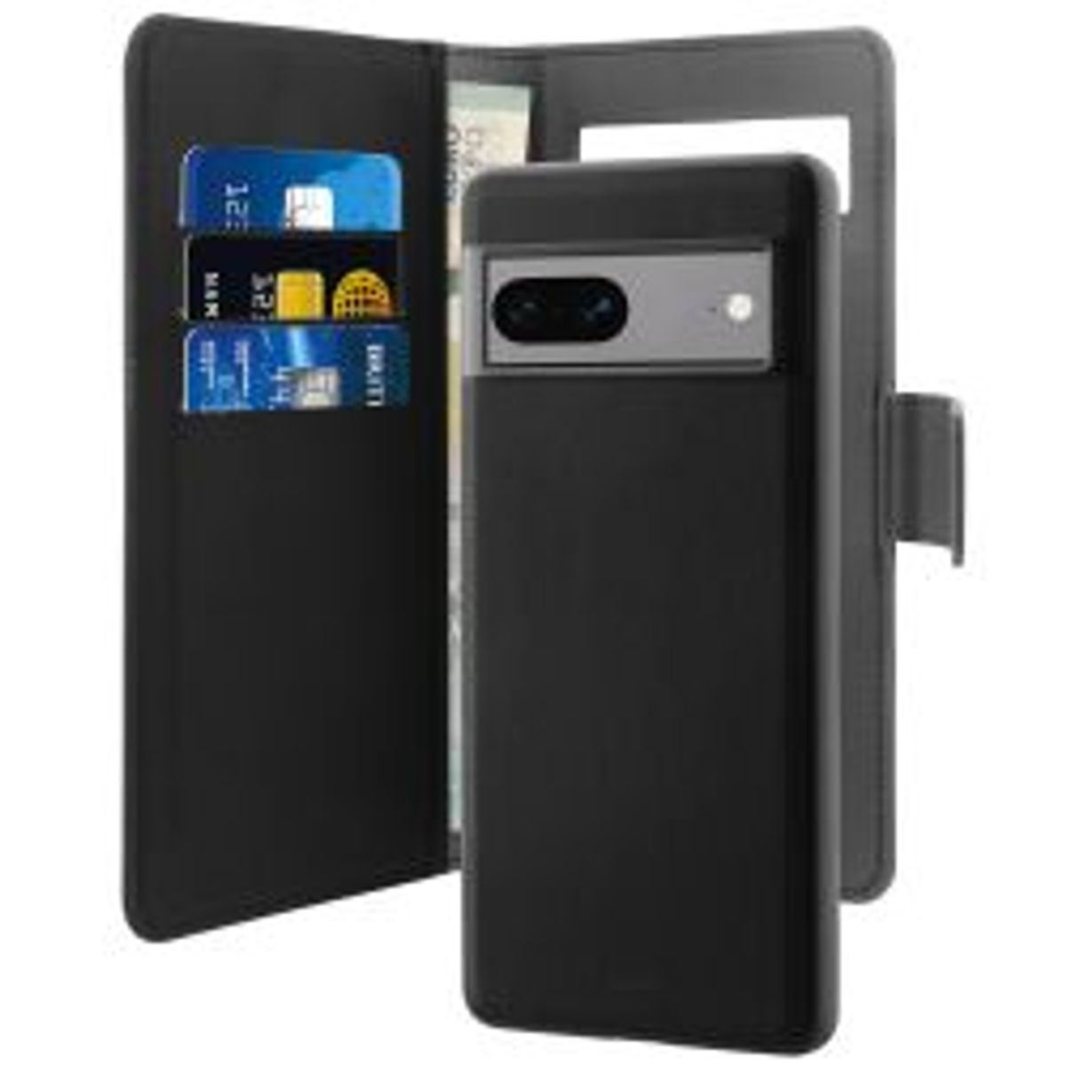 Puro Google Pixel 7a Wallet, Detachable, Black