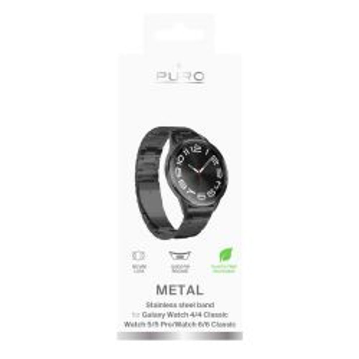 Puro Galaxy Watch4/4 Classic/5/5 Pro/6/6 Classic/7 Metal, Black