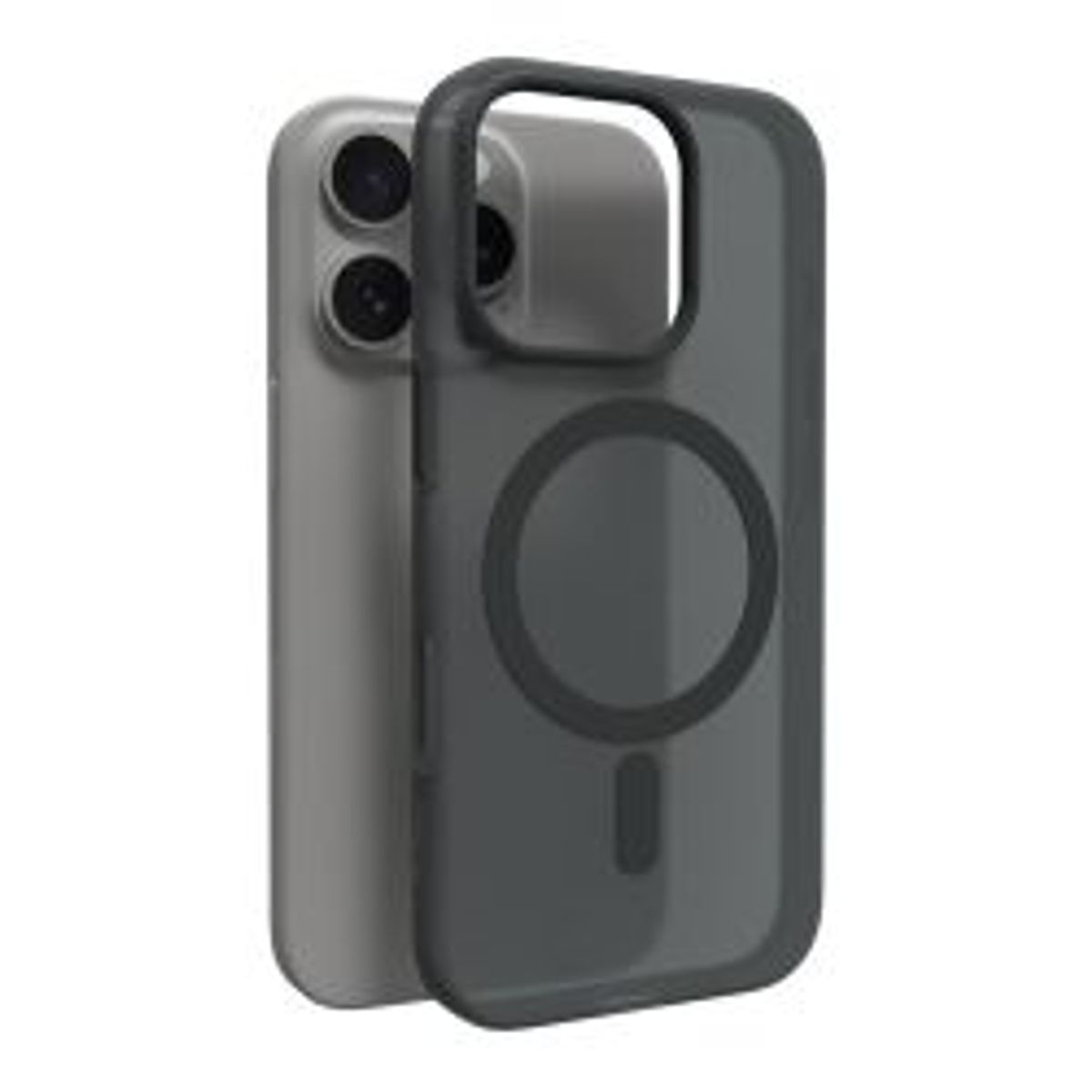 Puro Iphone 16 Pro Max Silicone Cover Daylight, Semi-transp., Blk