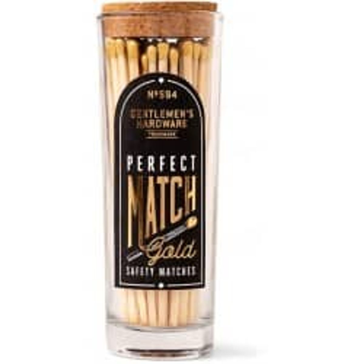 Gentlemen's Hardware Glass Bottle With 85 Matches - Tændstikker