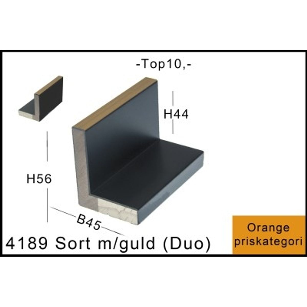 SVÆVERAMME NR. 4189 Sort m/guld DUO