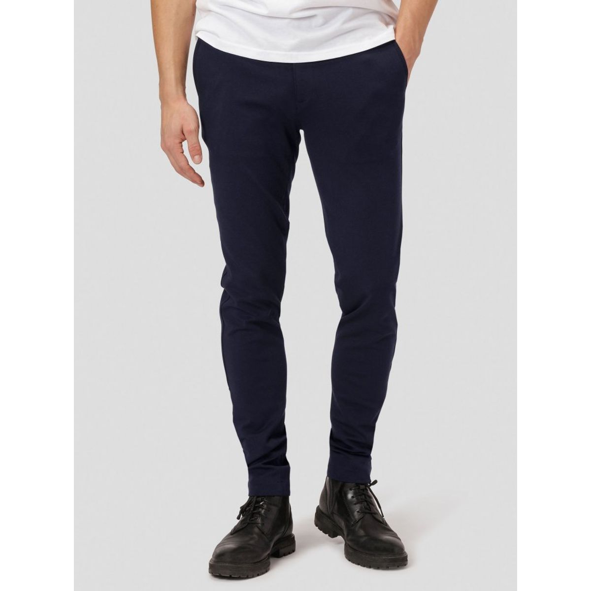 Amato premium performance pants slim fit i navy - Herre - 36/30 - Stretch bukser