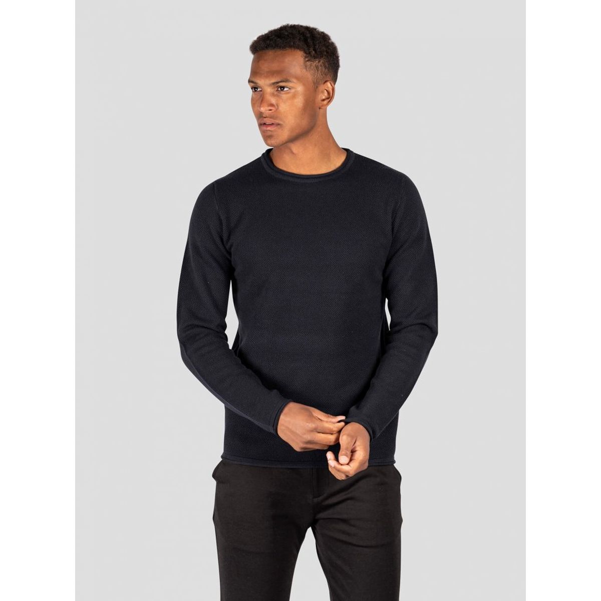 Marcus - Basic strik i navy - Herre - 3XL