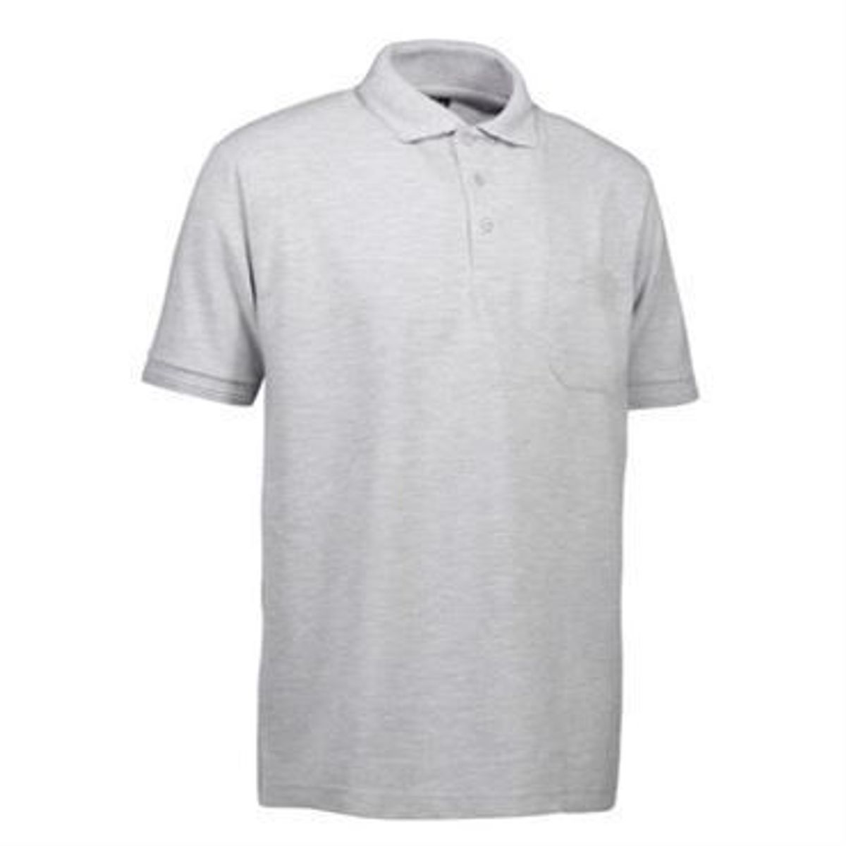 Id Pro Wear Polo Med Brystlomme 0320 Grå Melange