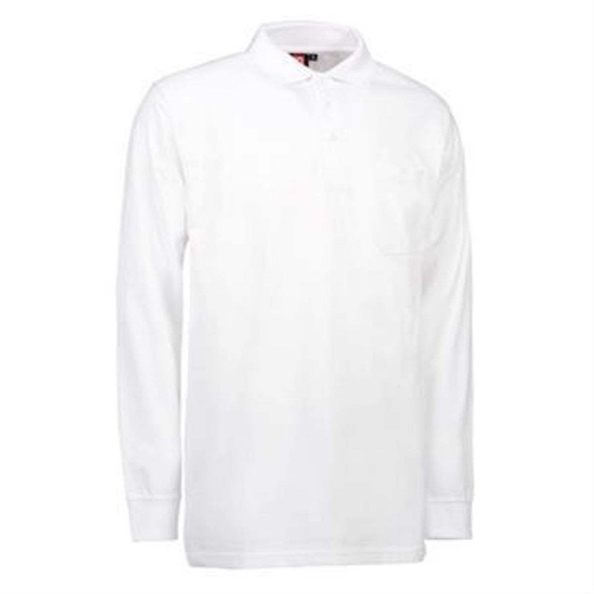 Id Pro Wear Polo Med Brystlomme Og Langeærmer 0326 Hvid-3xl