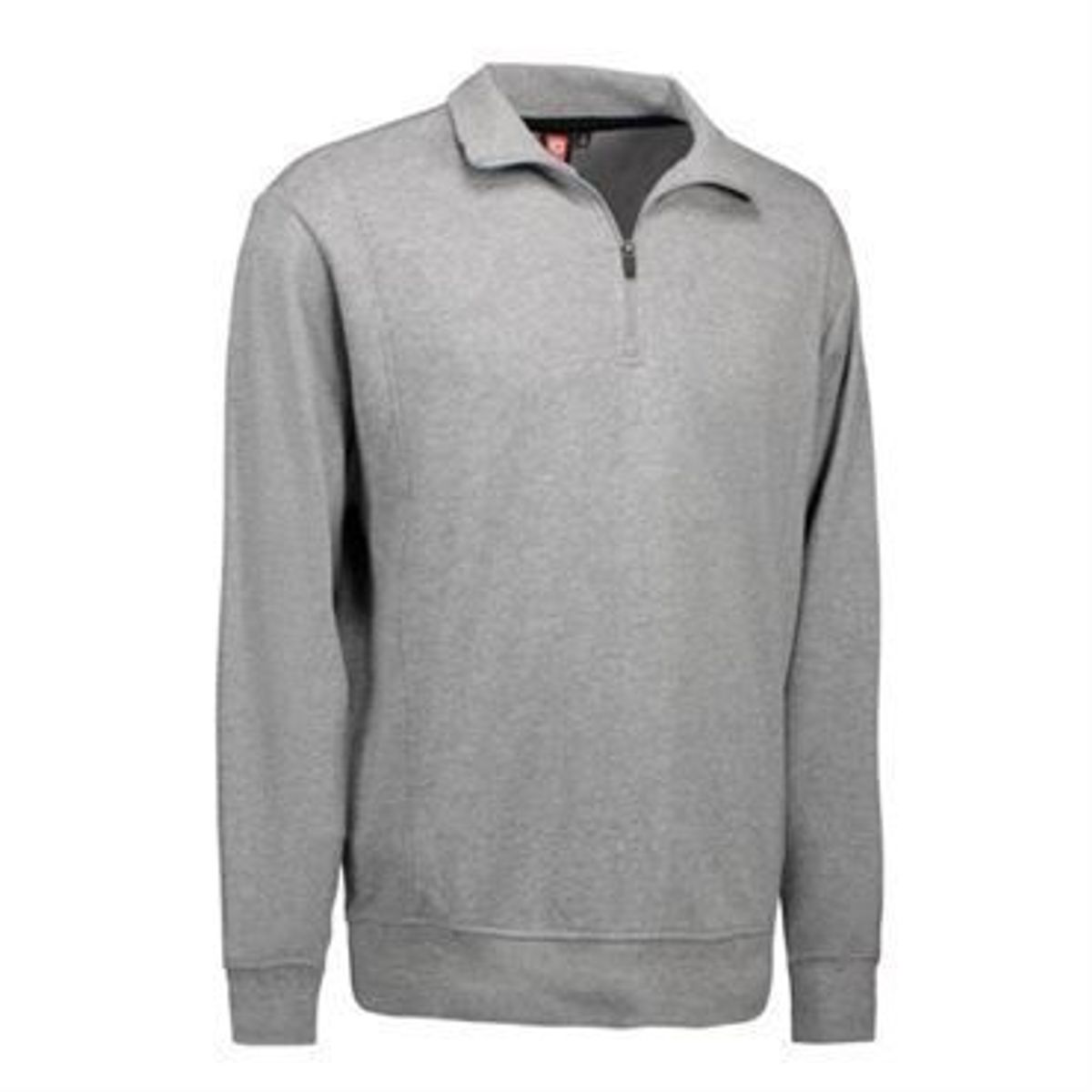 Id Sweatshirt Med Krave 0603 Grå Melange-medium