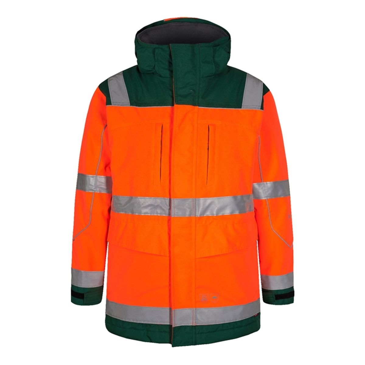 Fe-engel Safety Parkajakke - Orange/grøn-2xl