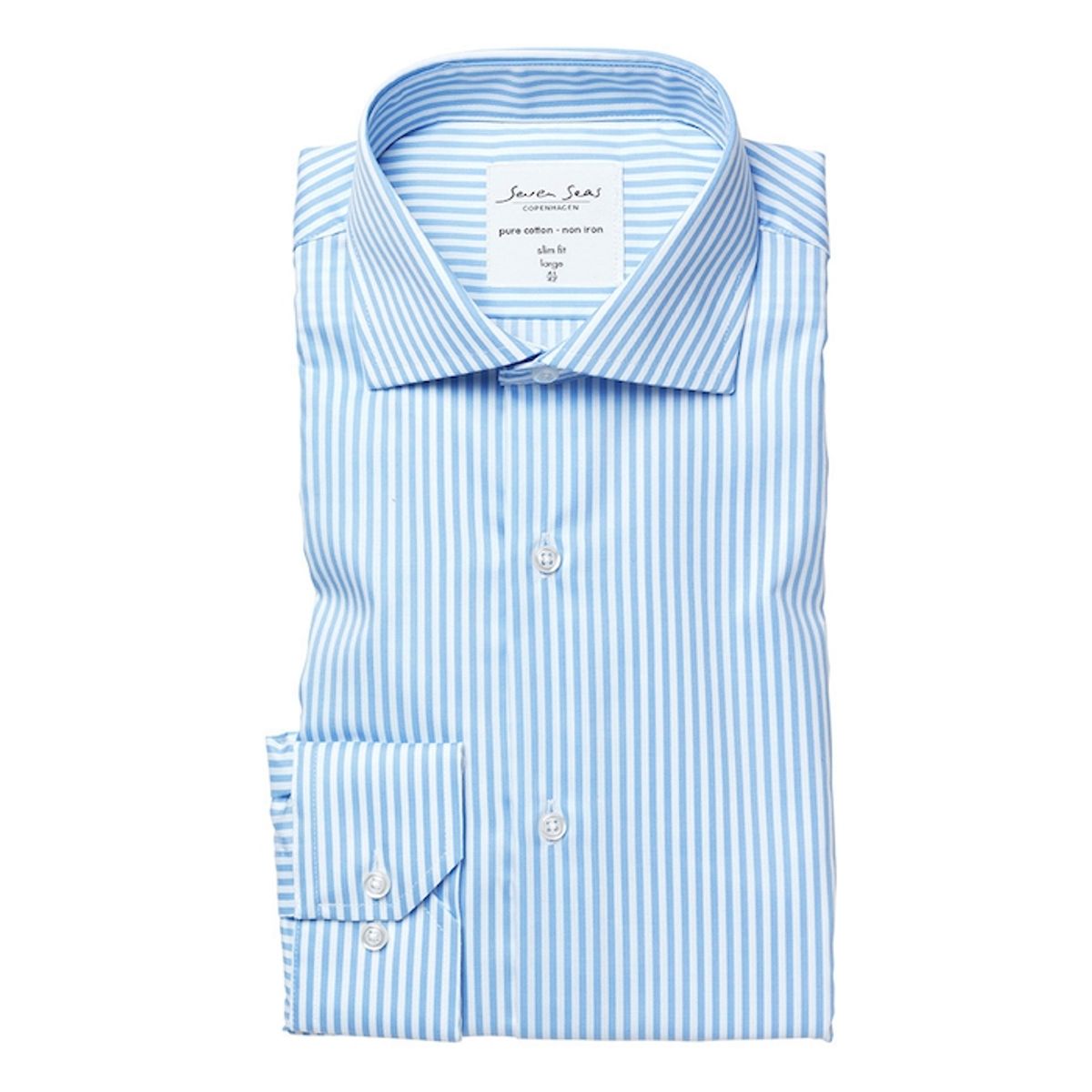 Seven Seas Skjorte Slim Fit S90 Light Blue_41/42-l