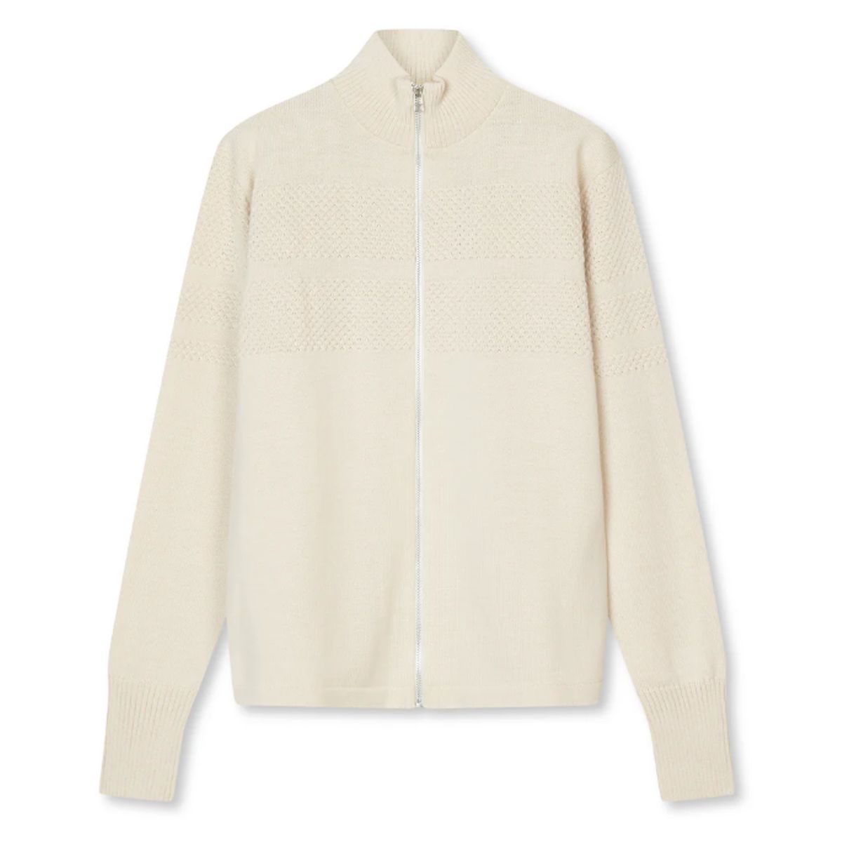 Mads Nørgaard Cardigan Klemens Zip 200860 Vanilla Ice