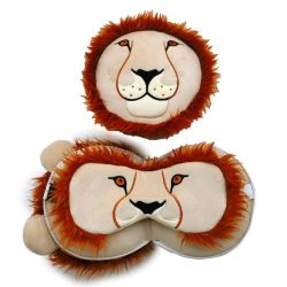 Relaxeazzz Lion Plush Travel Pillow & Eye Mask - Nakkepude