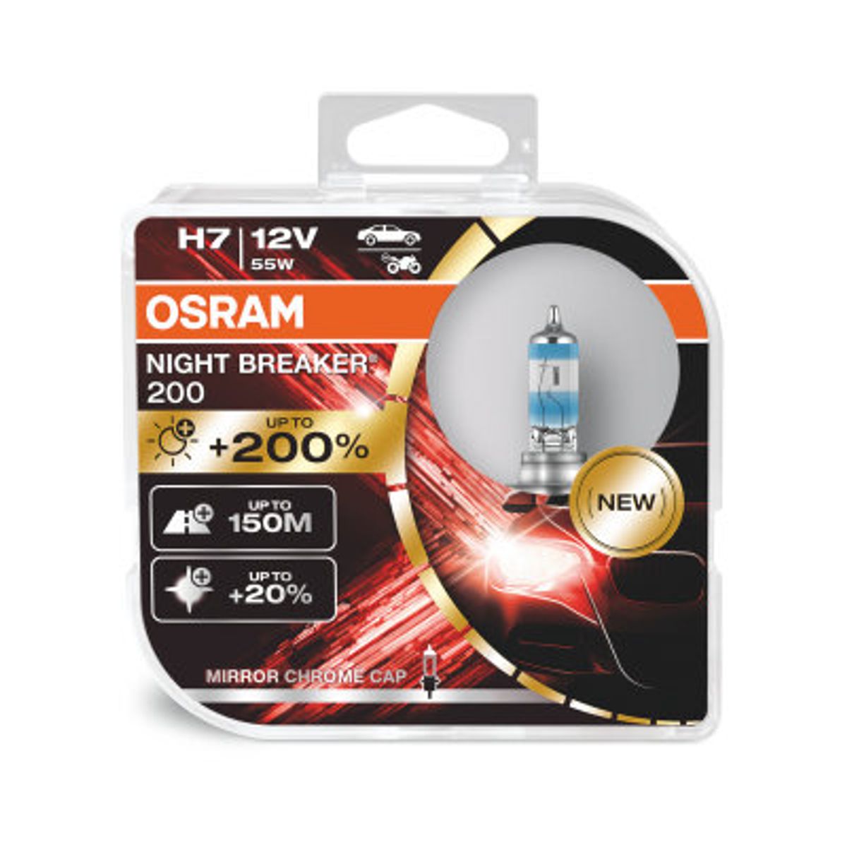 OSRAM Osram H7 nightbreaker +200% (sæt)