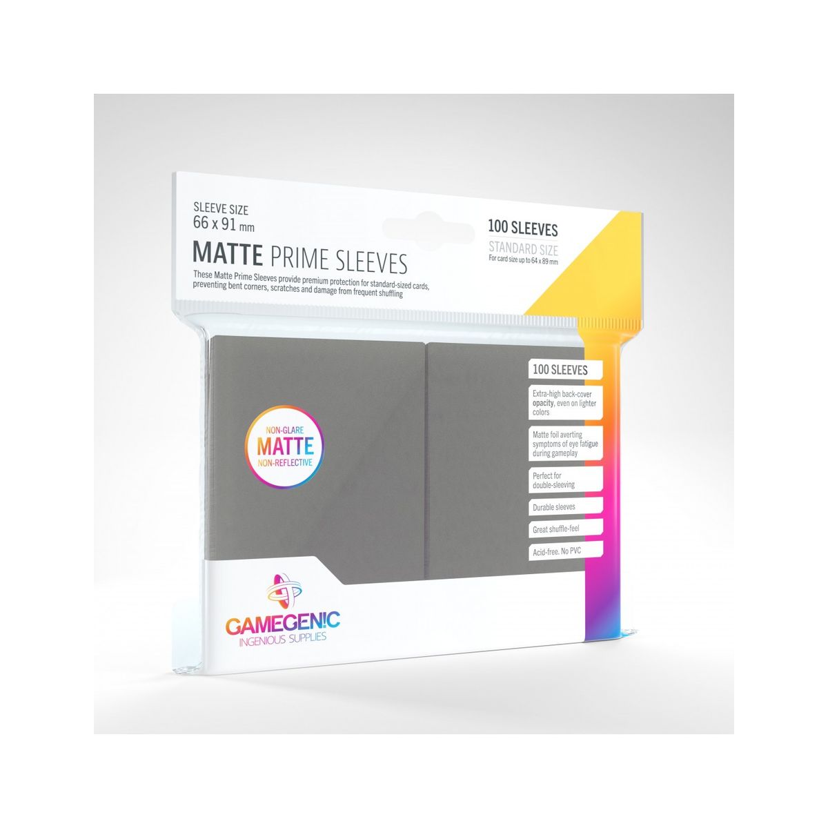 Matte Prime Sleeves 100 stk - Anti-Glare - Plastiklommer - GameGenic