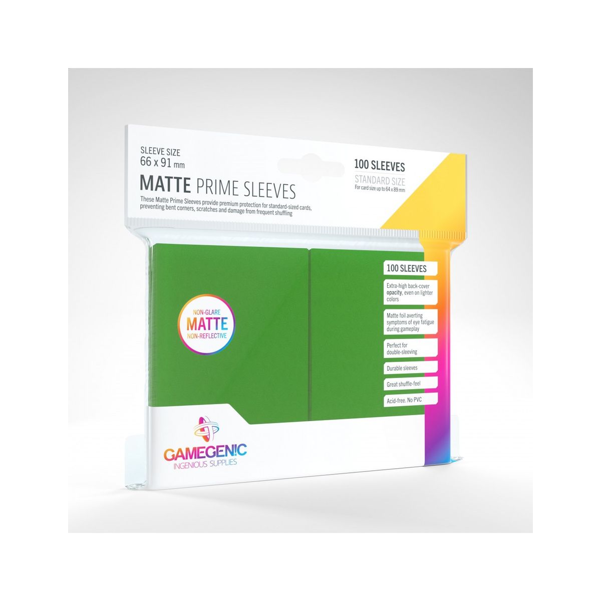 Matte Prime Sleeves 100 stk - Anti-Glare - Plastiklommer - GameGenic