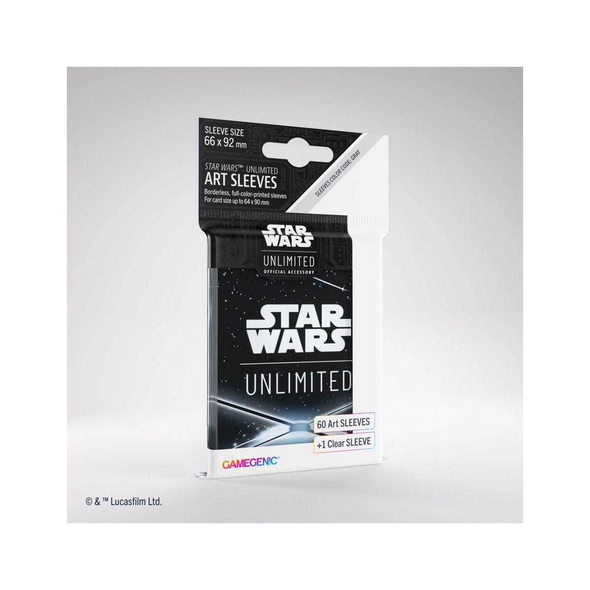 Star Wars Unlimited Art Sleeves, Card Back Black - 60 stk - plastiklommer - Gamegenic