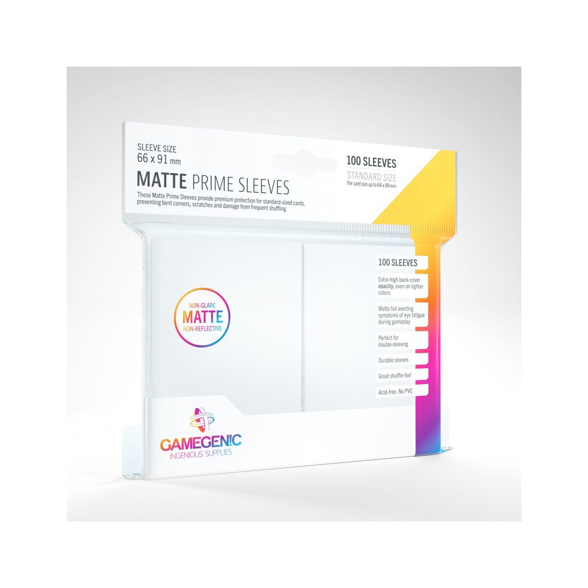 Matte Prime Sleeves 100 stk - Anti-Glare - Plastiklommer - GameGenic