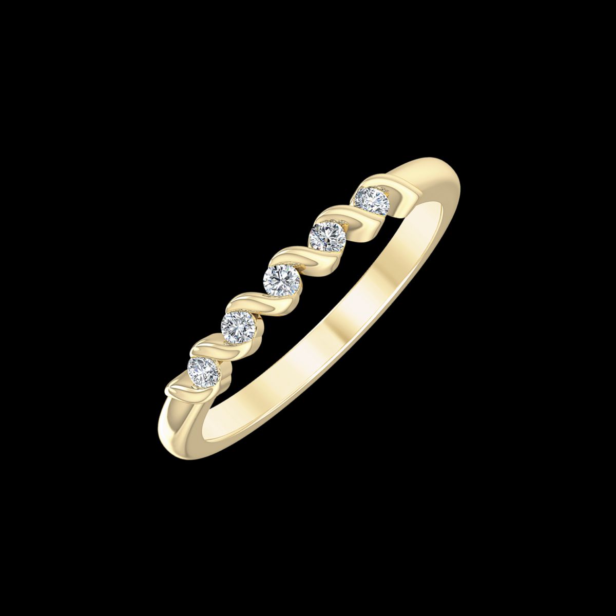 Støvring Design 14 Karat Guld Ring med Diamanter 0,10 Carat W/SI