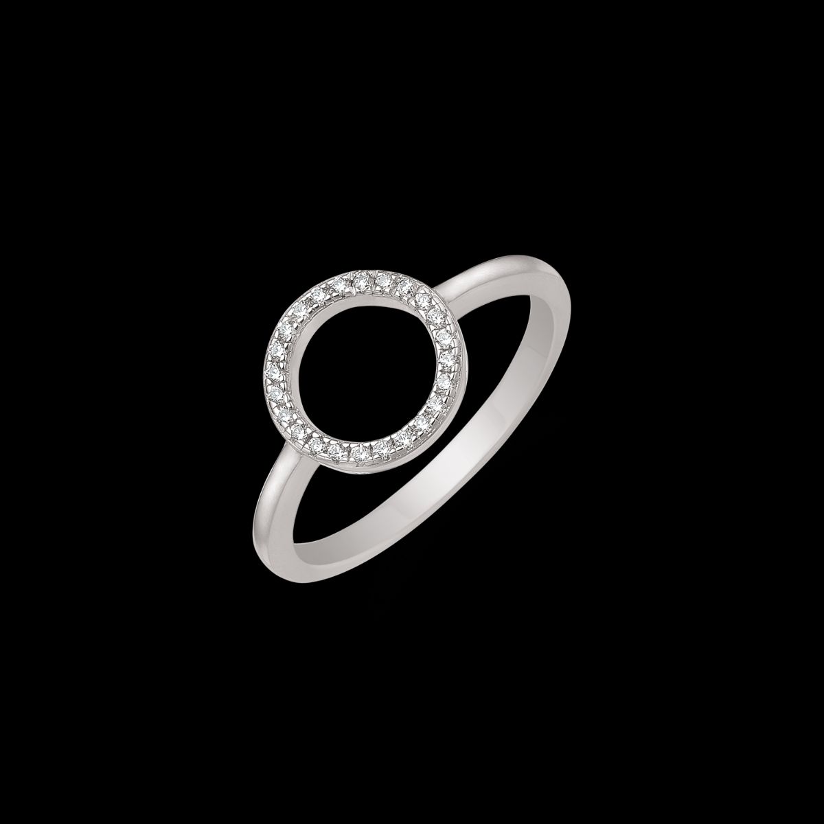 Støvring Design Cirkel Ring i Rhodineret Sølv 12249043