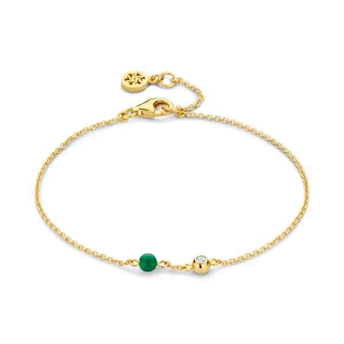 Spirit Icons Lucky Bracelet Green Forgyldt Sølv Armbånd