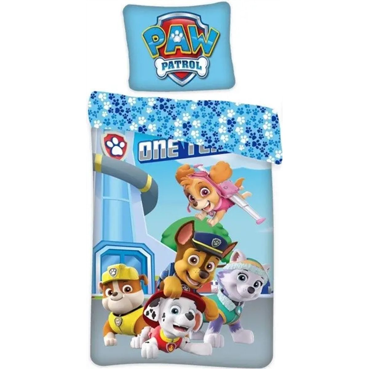 Paw Patrol sengetøj - 140x200 cm - Selvlysende sengesæt - 100% bomuld