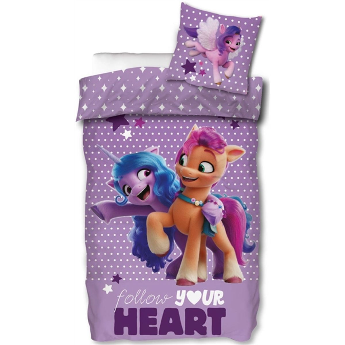 My little pony sengetøj - 150x210 cm - Follow your heart - 2 i 1 design - Sengesæt i 100% bomuld