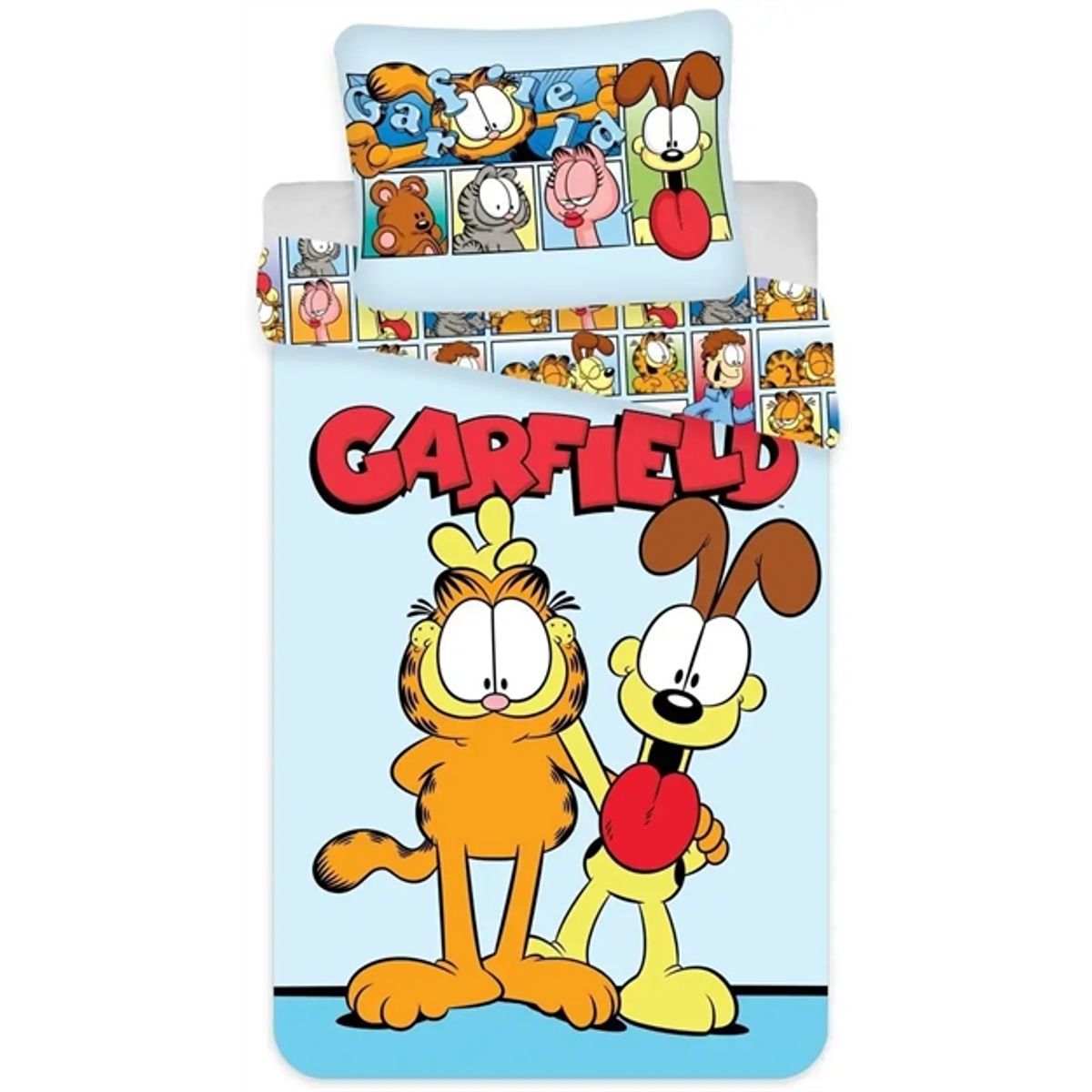 Garfield sengetøj 100x140 cm - Garfield junior sengetøj - 2 i 1 design - 100% bomuld