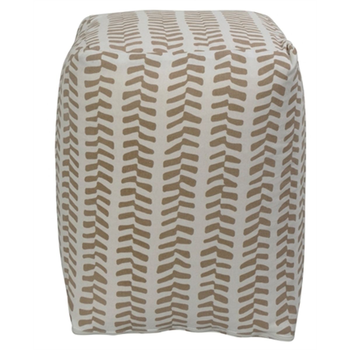 Sidepuf - 28x28x40 cm - Beige med mønster - Praktisk puf fra Nordstrand Home