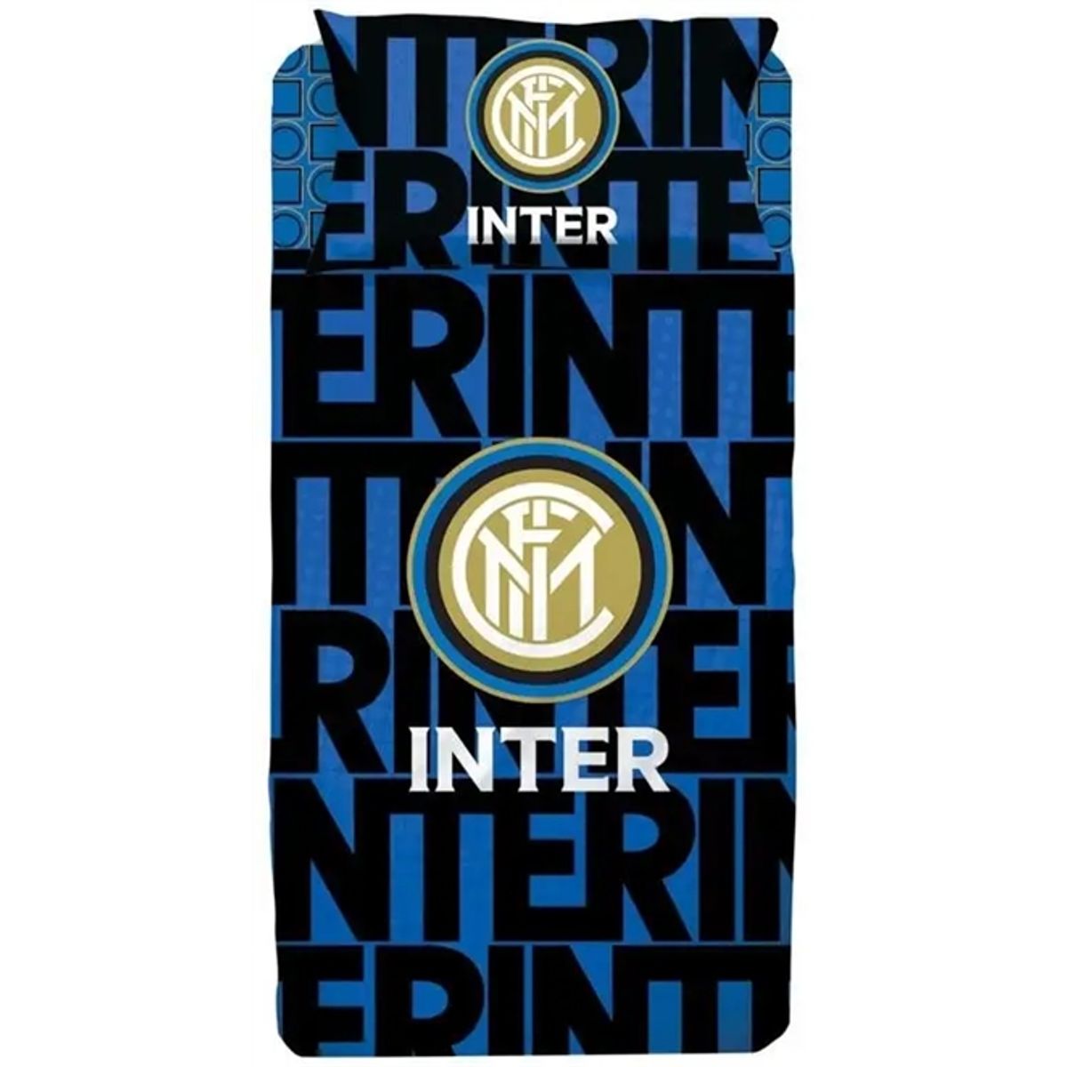 Sengetøj 140x200 cm - FC Inter Milan sengesæt - Fodbold sengetøj i 100% bomuld