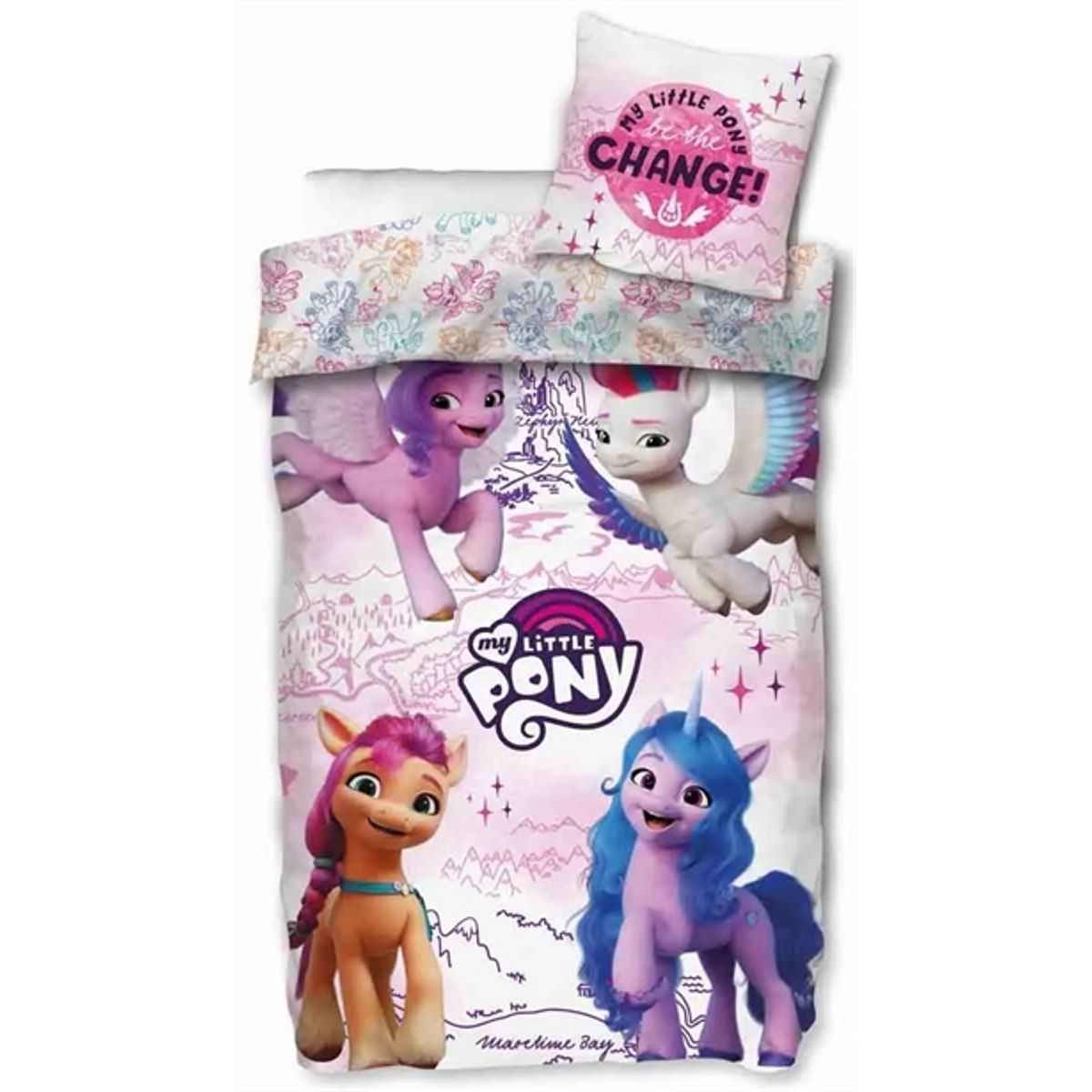 My Little Pony sengetøj - 140x200 cm - A new generation - Dynebetræk med 2 i 1 design - 100% bomulds sengesæt