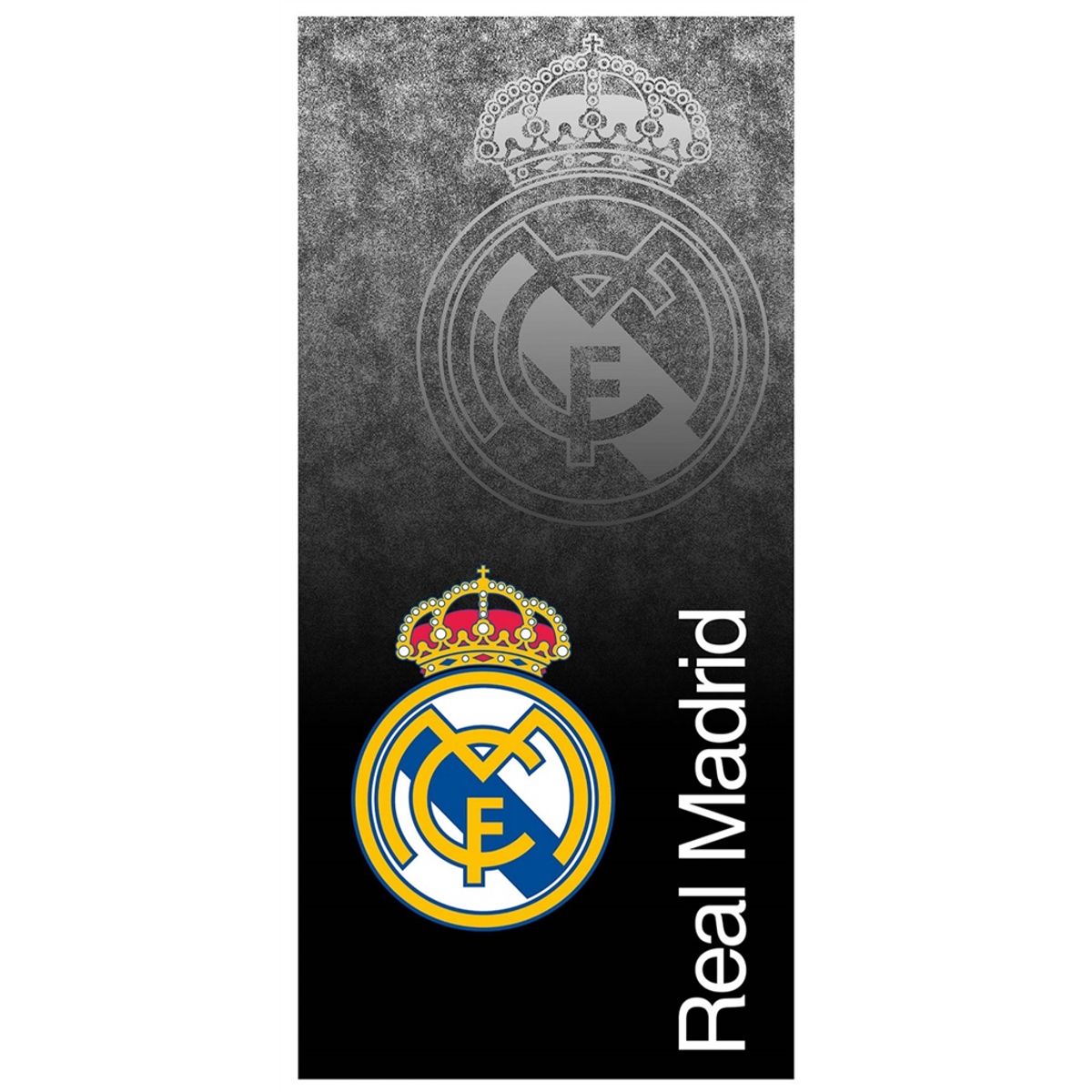 Sort Real Madrid håndklæde - 100% Blødt bomuld badehåndklæde - 70x140 cm