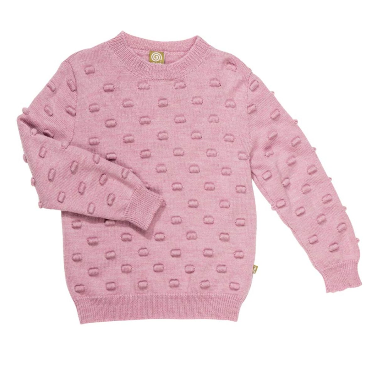 Uld sweater i bobblestrik - Rosa