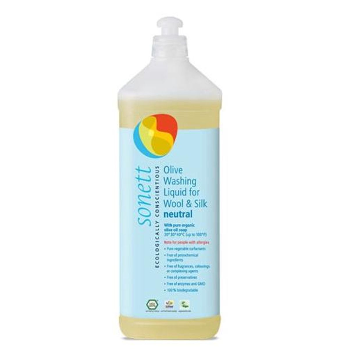 Sonett Vaskemiddel uld/silke oliven neutral, 1l.