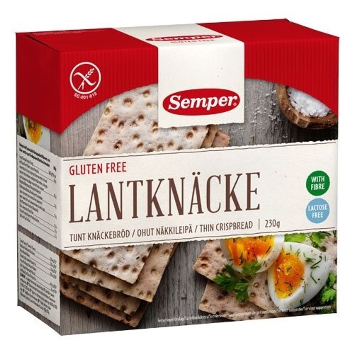 Semper Knækbrød land glutenfri, 230g.