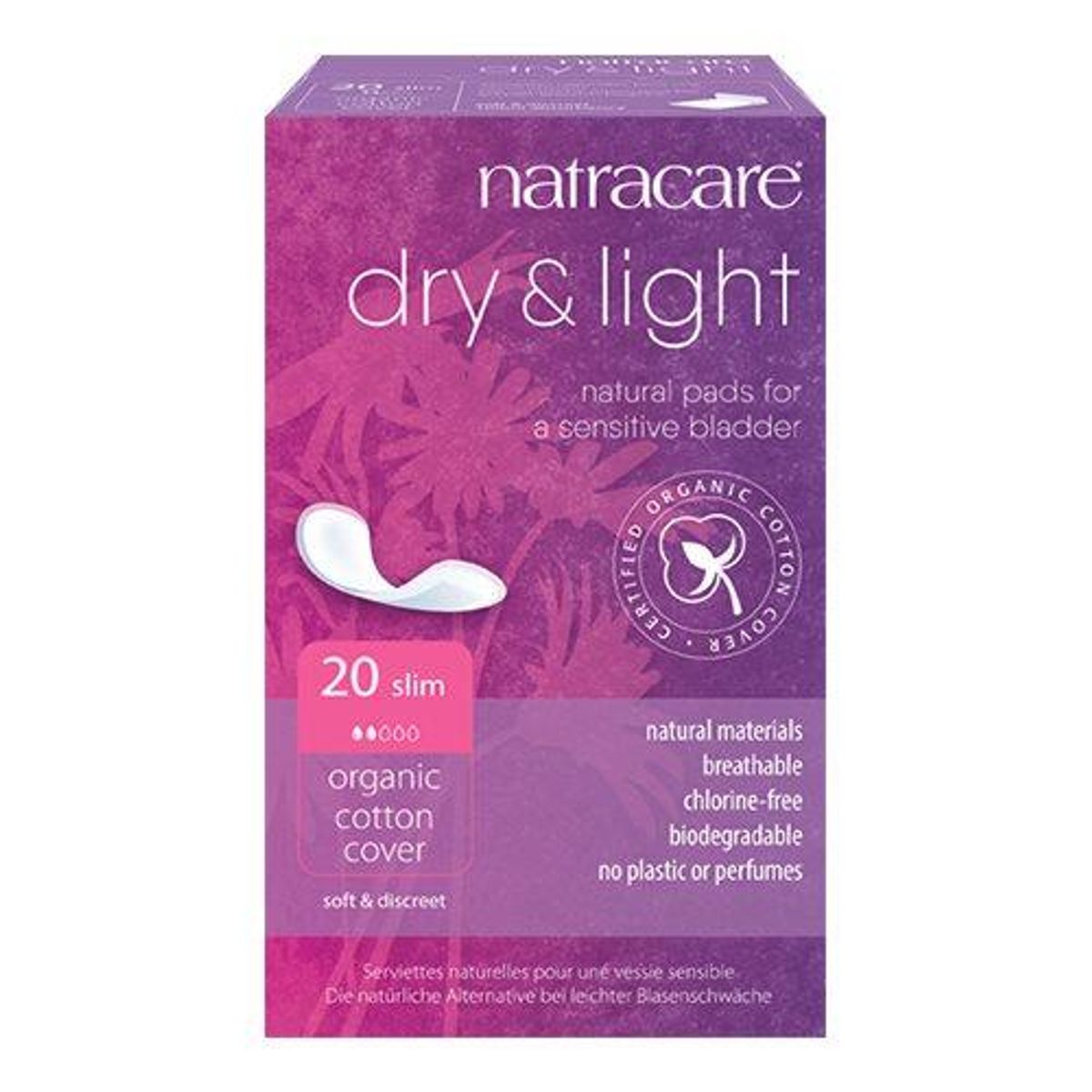 Natracare Dry & Light 20 stk. (inkontinens) indpakket enkeltvis 1 pk.