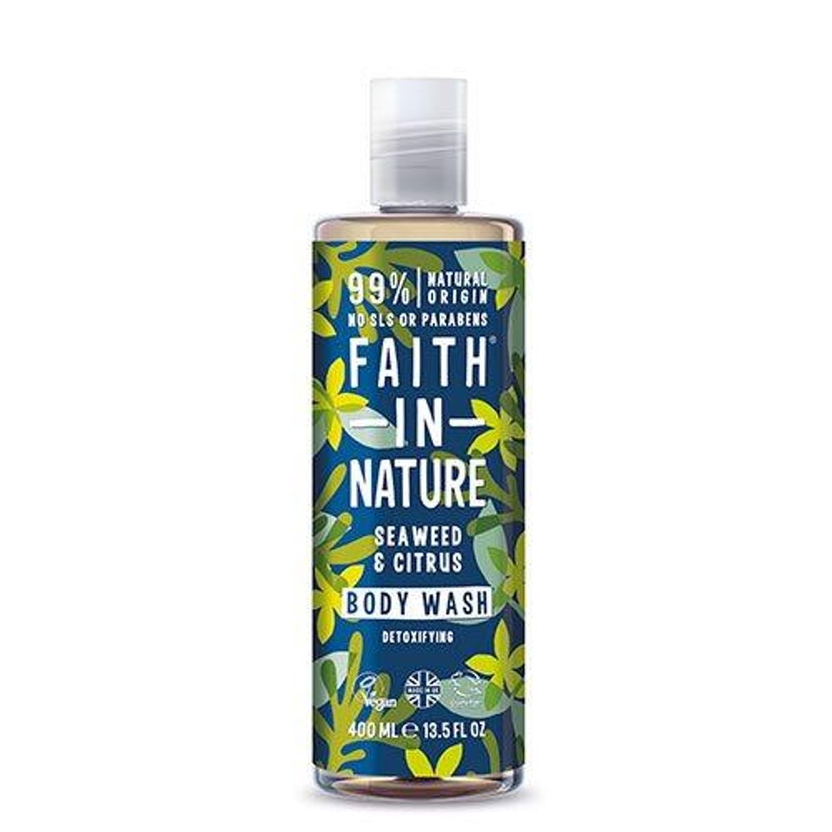 Faith in nature Showergel alge ekstrakt, 400 ml.