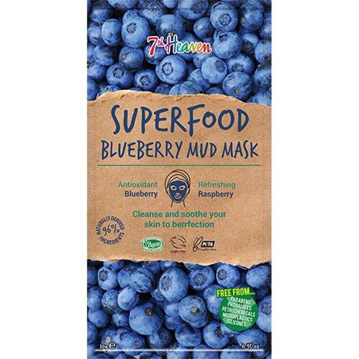 7th Heaven Ansigtmaske Mud Superfood Blueberry, 10g