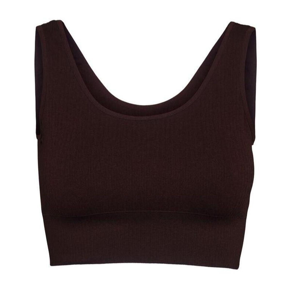 Bella Beluga Ribbed Cropped Top, Chocolate