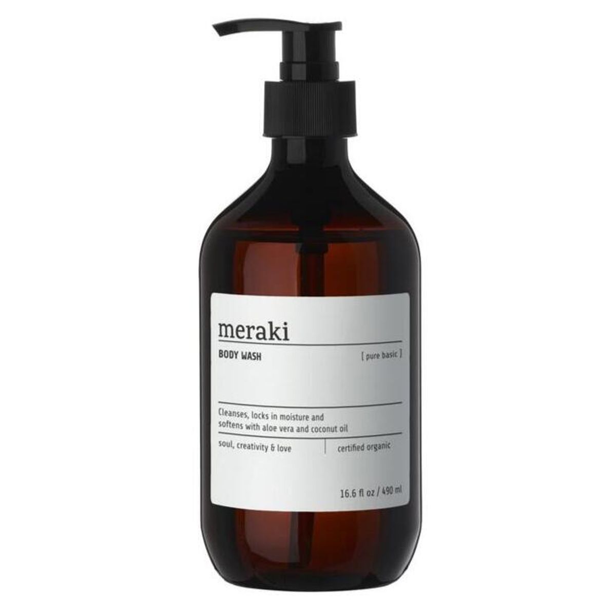 Meraki Body Wash, Pure Basic, 490ml.