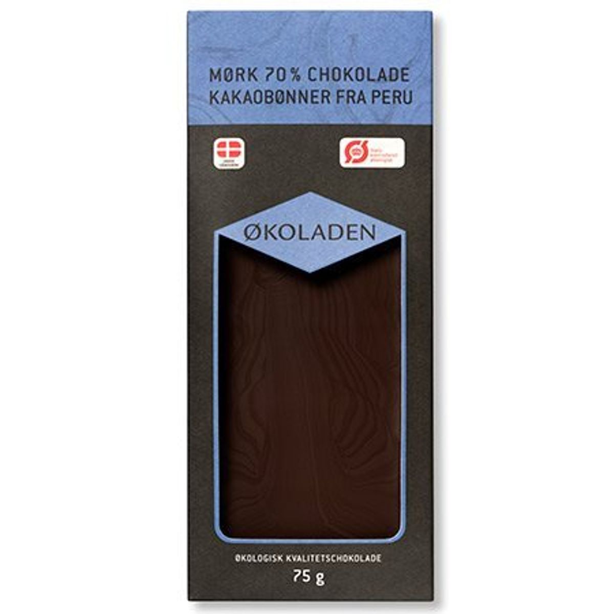 Økoladen Chokolade mørk 70% Ø, 75g.